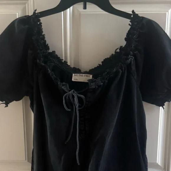 FREE PEOPLE DAISY ROMPER XS S WASHED CHARCOAL - Picture 6 of 8